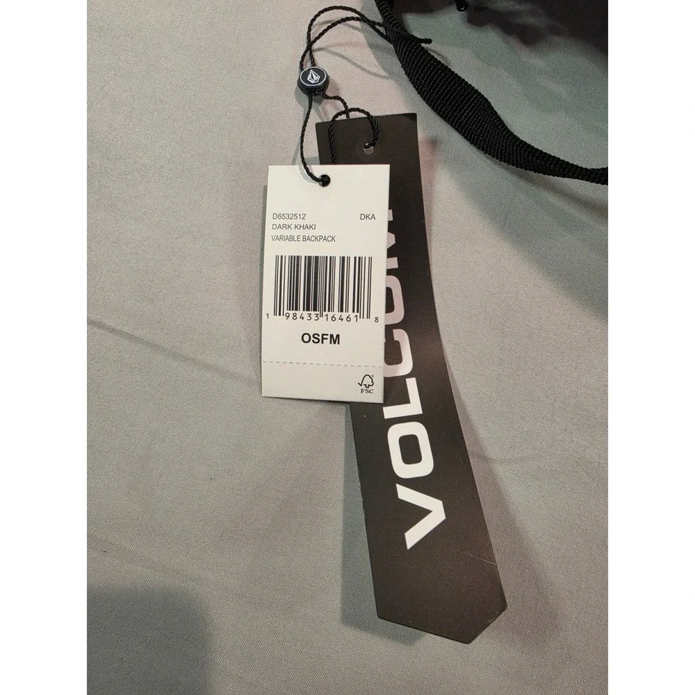 Volcom Variable Backpack Dark Khaki D6532512 Padded Laptop Sleeve New - Picture 3 of 7